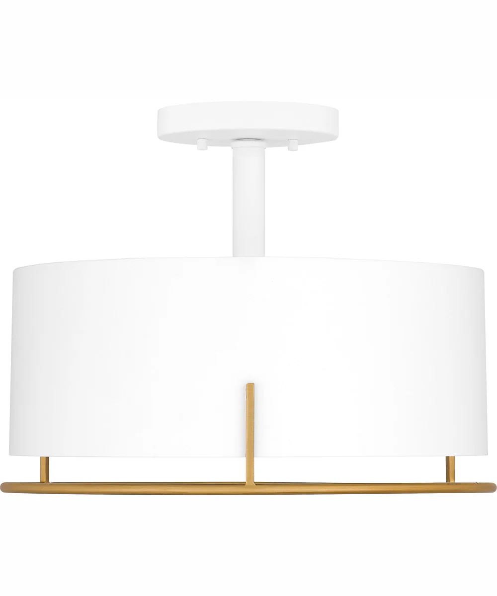 Quoizel Semi-Flush Mount Medium 3-light Semi Flush Mount White - Image 4