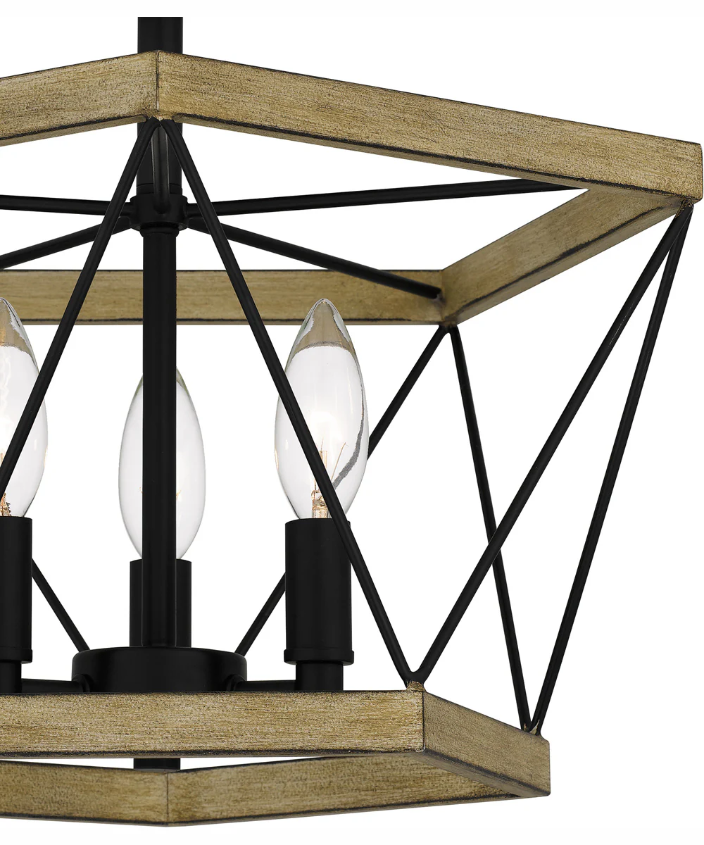 Quoizel Semi-Flush Mount Medium 3-light Semi Flush Mount Whitewashed Walnut - Image 6