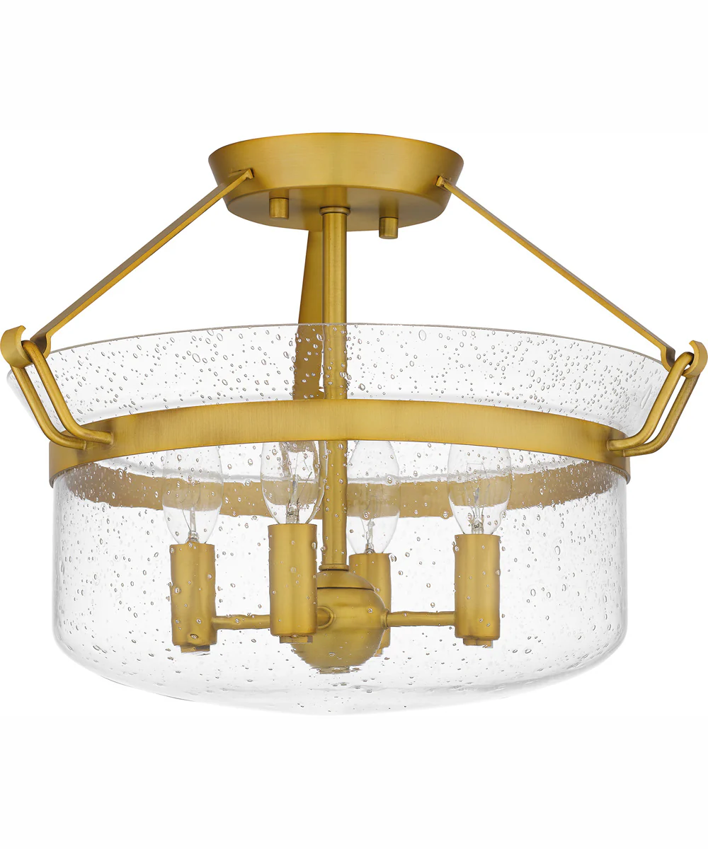 Quoizel Semi-Flush Mount Medium 4-light Semi Flush Mount Aged Brass - Image 3