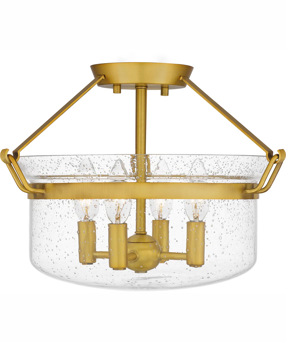 Quoizel Semi-Flush Mount Medium 4-light Semi Flush Mount Aged Brass - Image 4