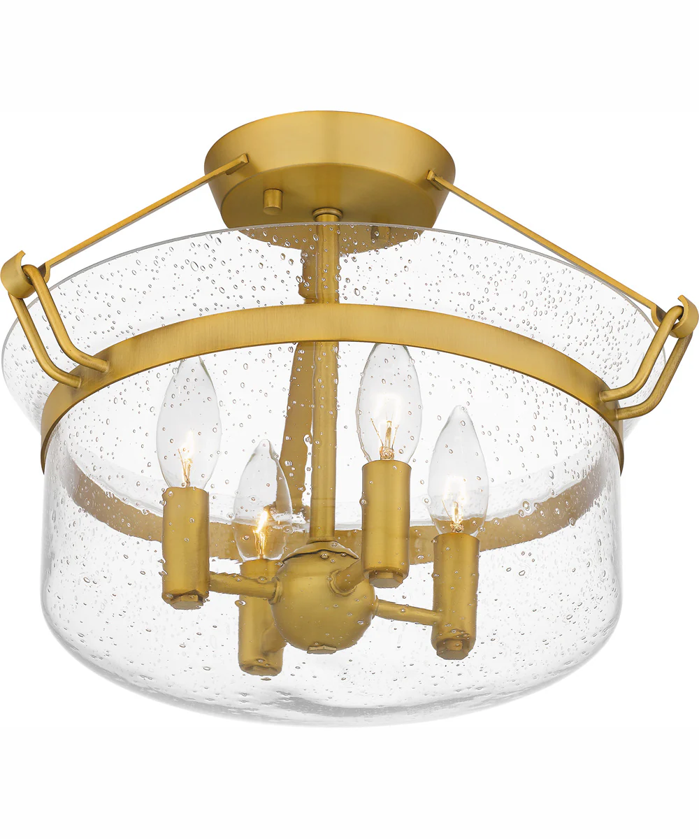 Quoizel Semi-Flush Mount Medium 4-light Semi Flush Mount Aged Brass - Image 5