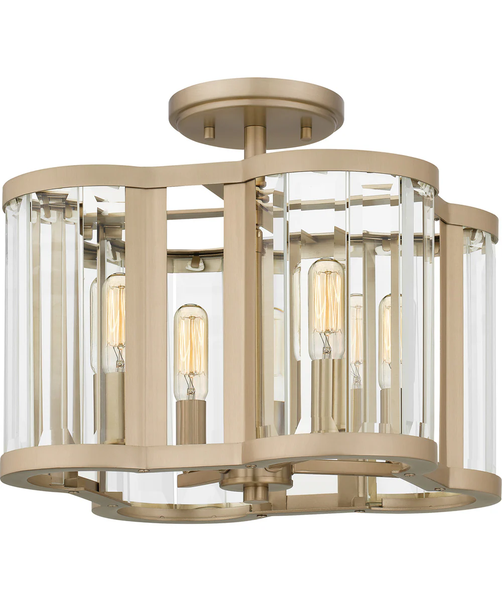 Quoizel Semi-Flush Mount Medium 4-light Semi Flush Mount Bronze Gold - Image 3