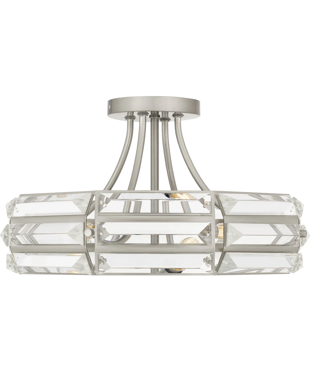 Quoizel Semi-Flush Mount Medium 4-light Semi Flush Mount Brushed Nickel - Image 3