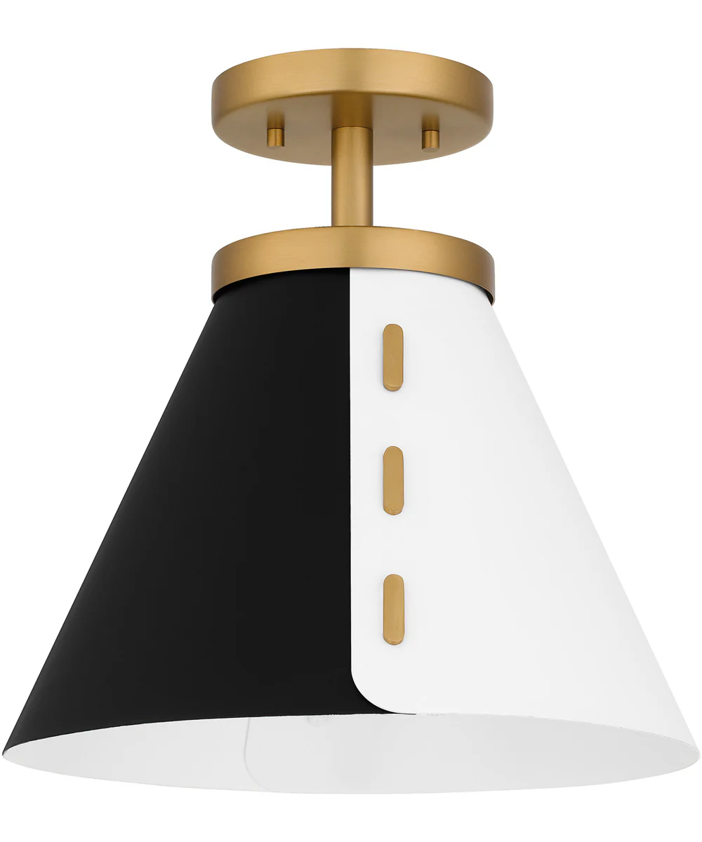 Quoizel Semi-Flush Mount Small 1-light Semi Flush Mount Brushed Weathered Brass - Image 2
