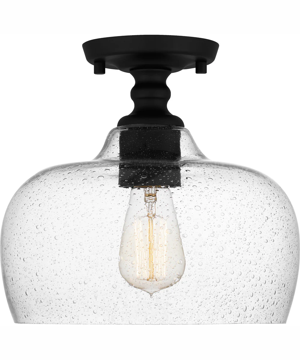 Quoizel Semi-Flush Mount Small 1-light Semi Flush Mount Matte Black - Image 4