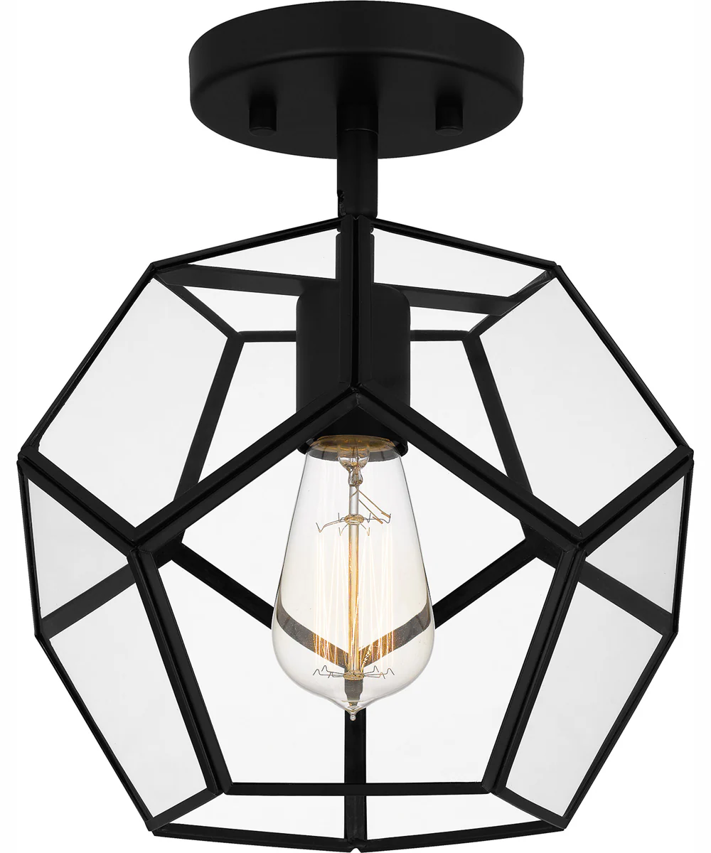 Quoizel Semi-Flush Mount Small 1-light Semi Flush Mount Matte Black