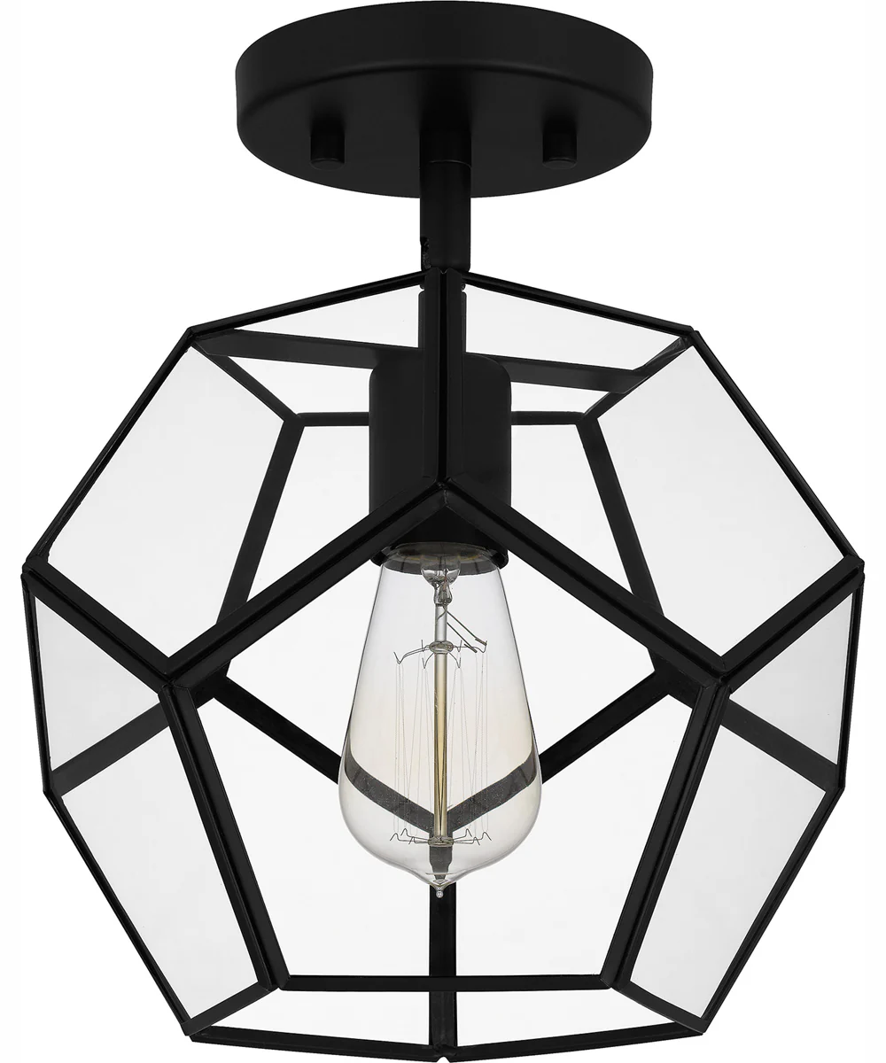 Quoizel Semi-Flush Mount Small 1-light Semi Flush Mount Matte Black - Image 3