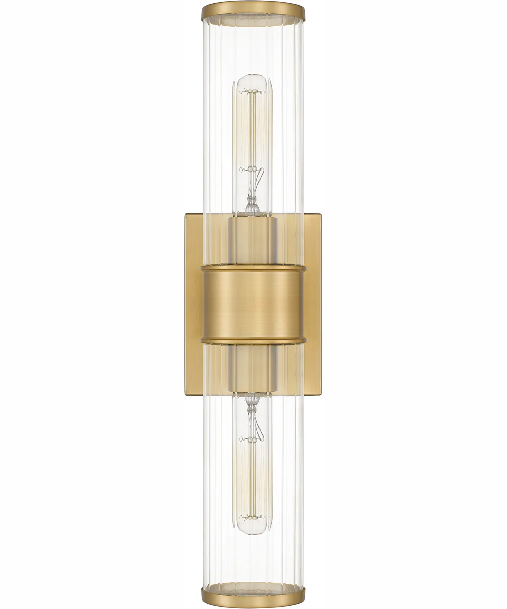 Quoizel Wood Small 2-light Wall Sconce Aged Brass - Image 3
