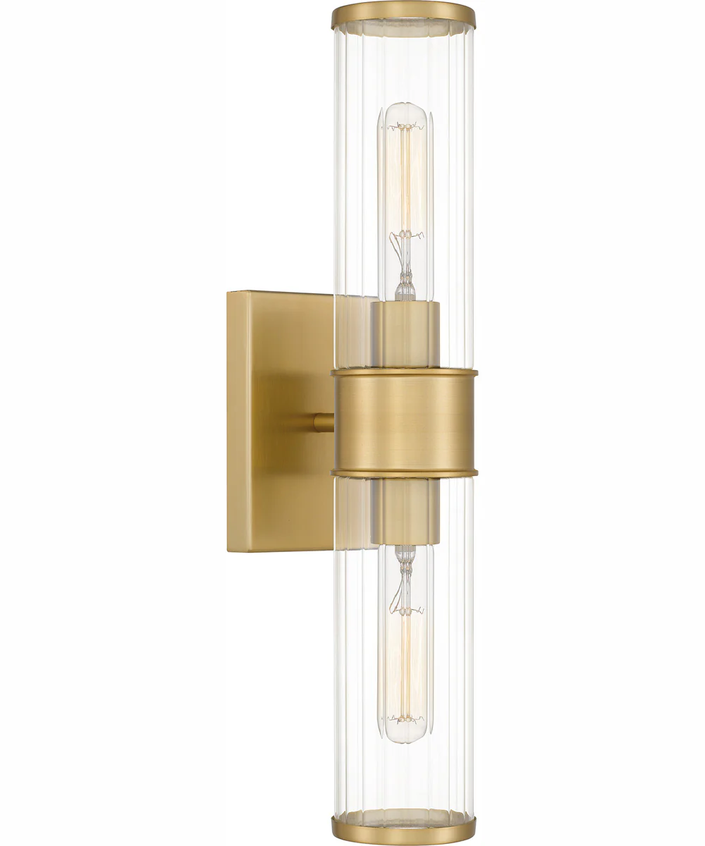 Quoizel Wood Small 2-light Wall Sconce Aged Brass - Image 4