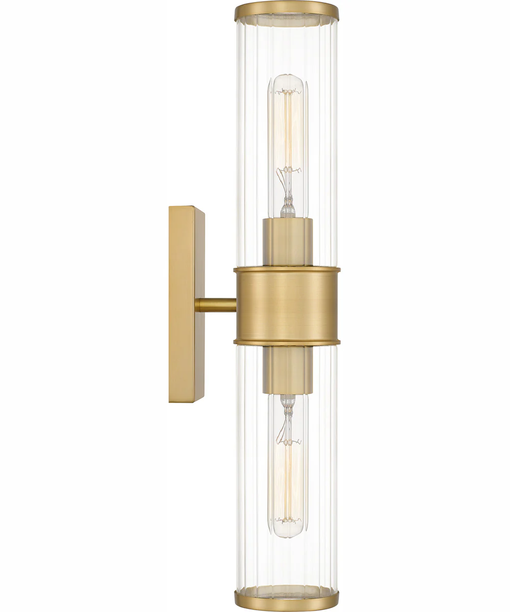 Quoizel Wood Small 2-light Wall Sconce Aged Brass - Image 5