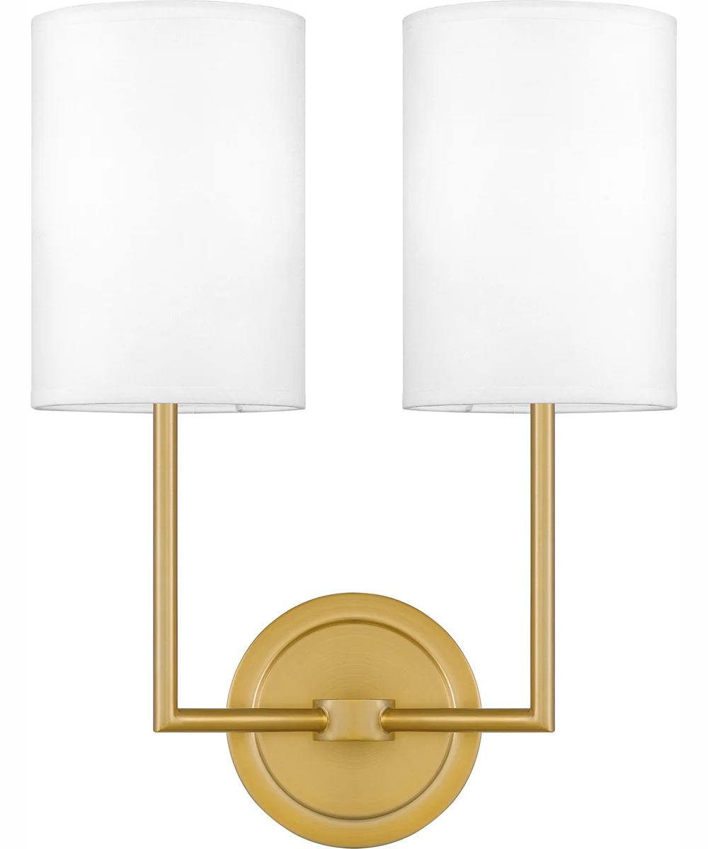 Quoizel Wood Small 2-light Wall Sconce Aged Brass - Image 2