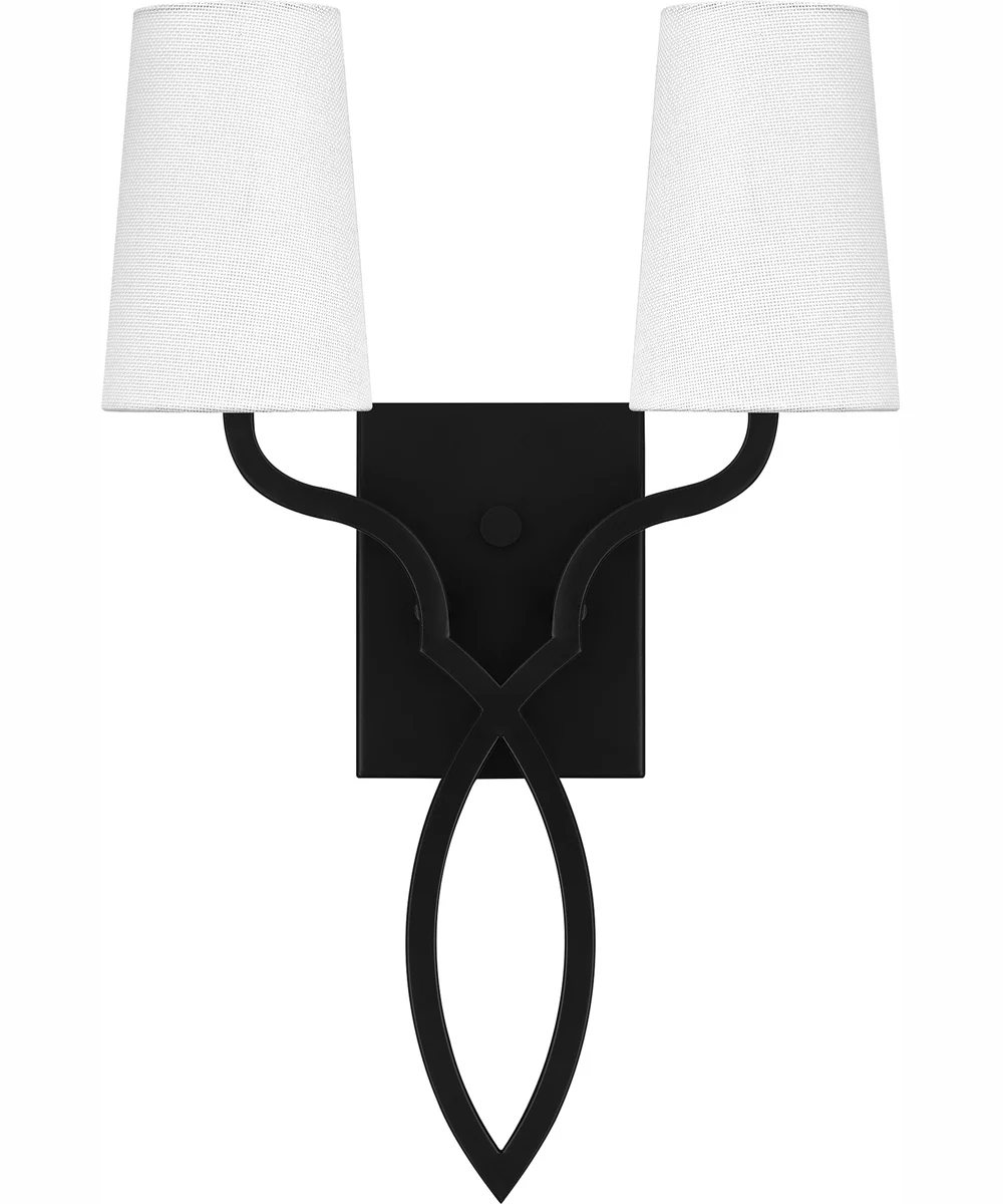 Quoizel Wood Small 2-light Wall Sconce Matte Black - Image 3