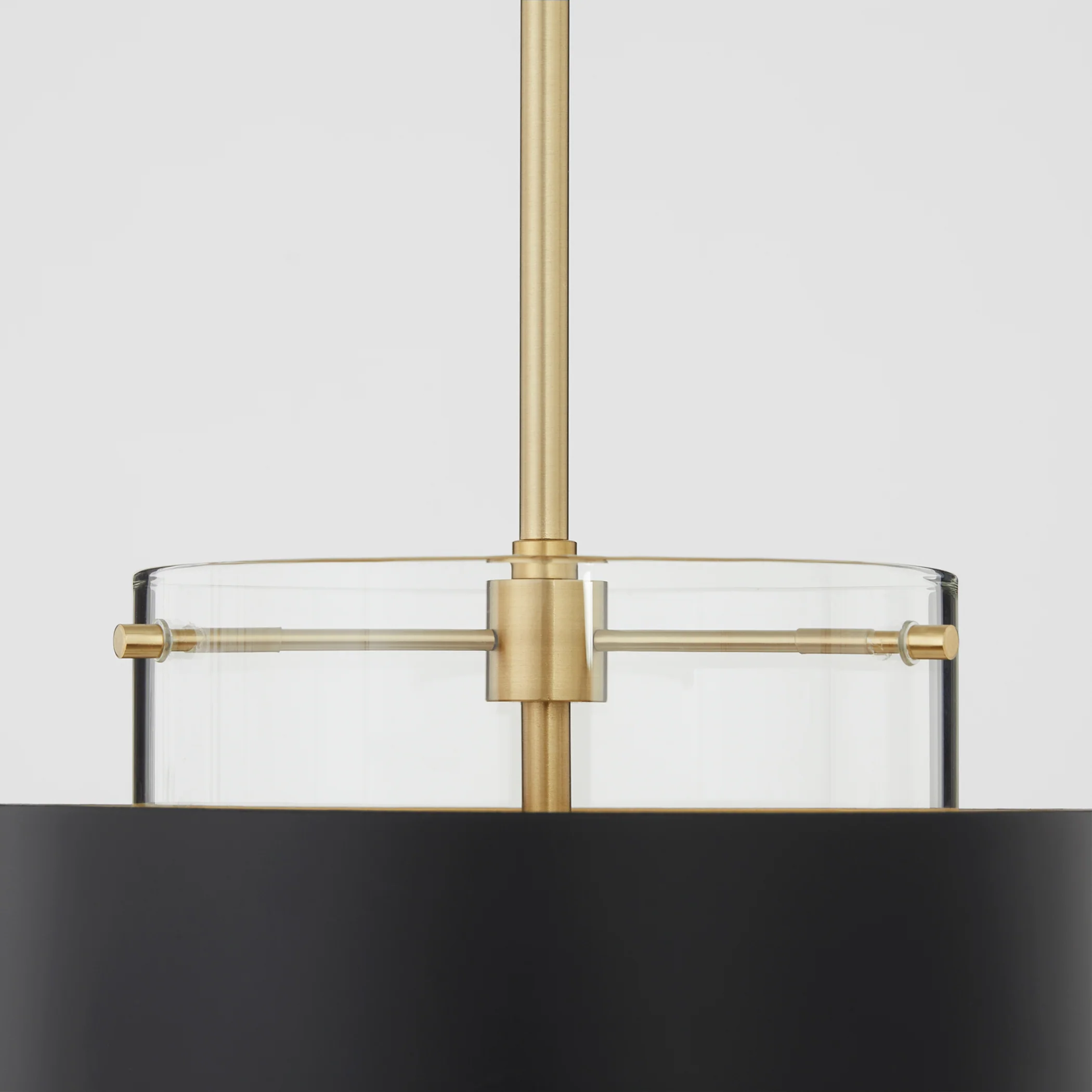 1-light Pendant Matte Black/Aged Brass - Image 3