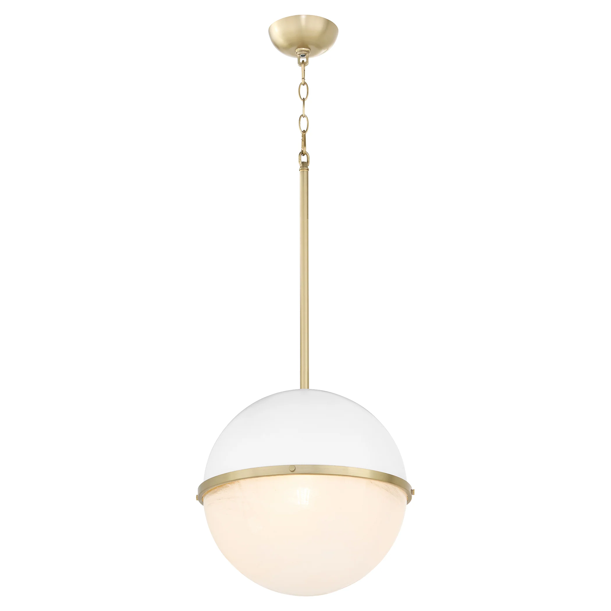 1-light Pendant Studio White w/ Aged Brass - Image 2