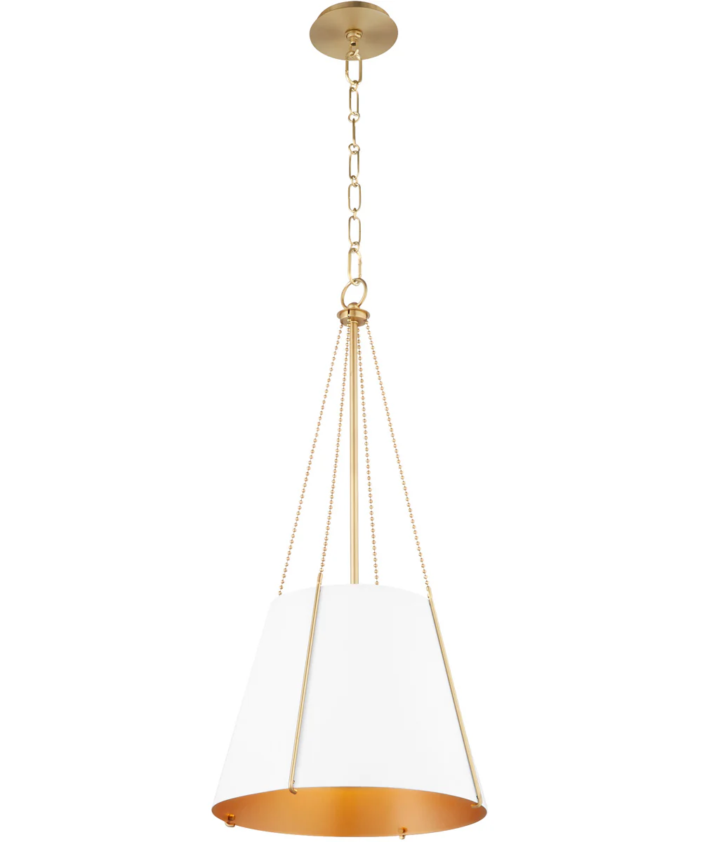 1-light Pendant Studio White w/ Aged Brass - Image 2