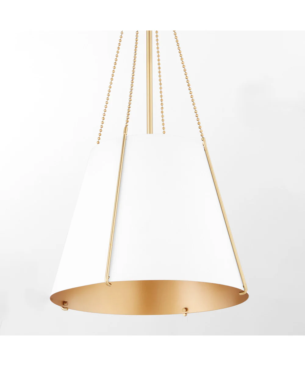 1-light Pendant Studio White w/ Aged Brass - Image 4