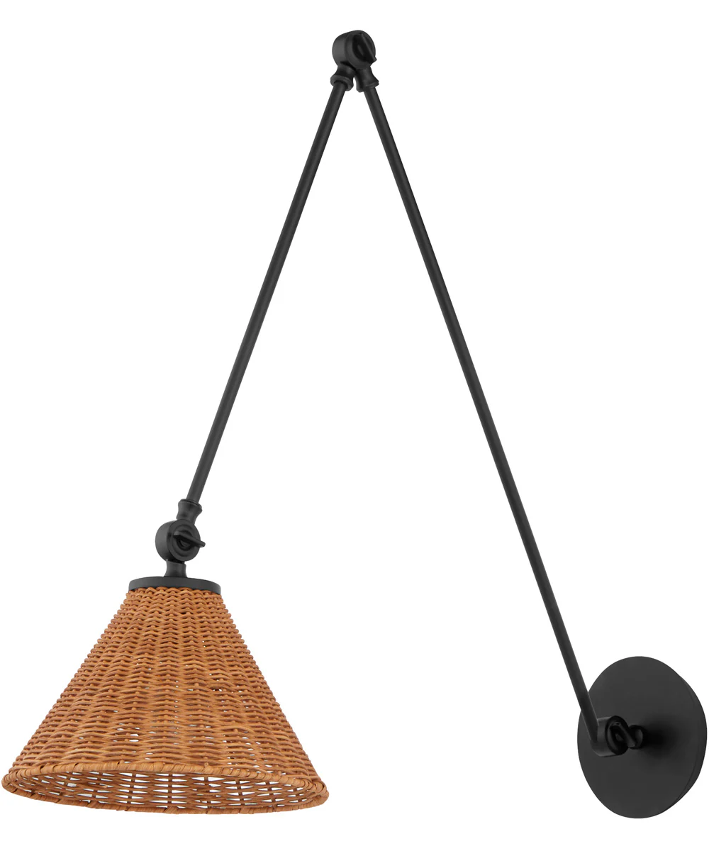 1-light Wall Mount Light Fixture Matte Black - Image 3