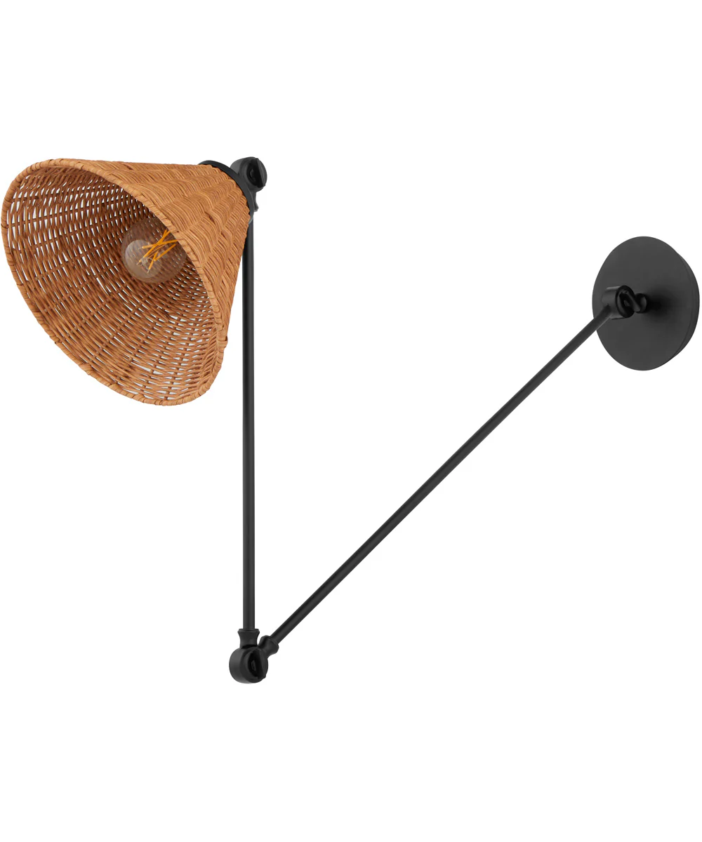 1-light Wall Mount Light Fixture Matte Black - Image 4