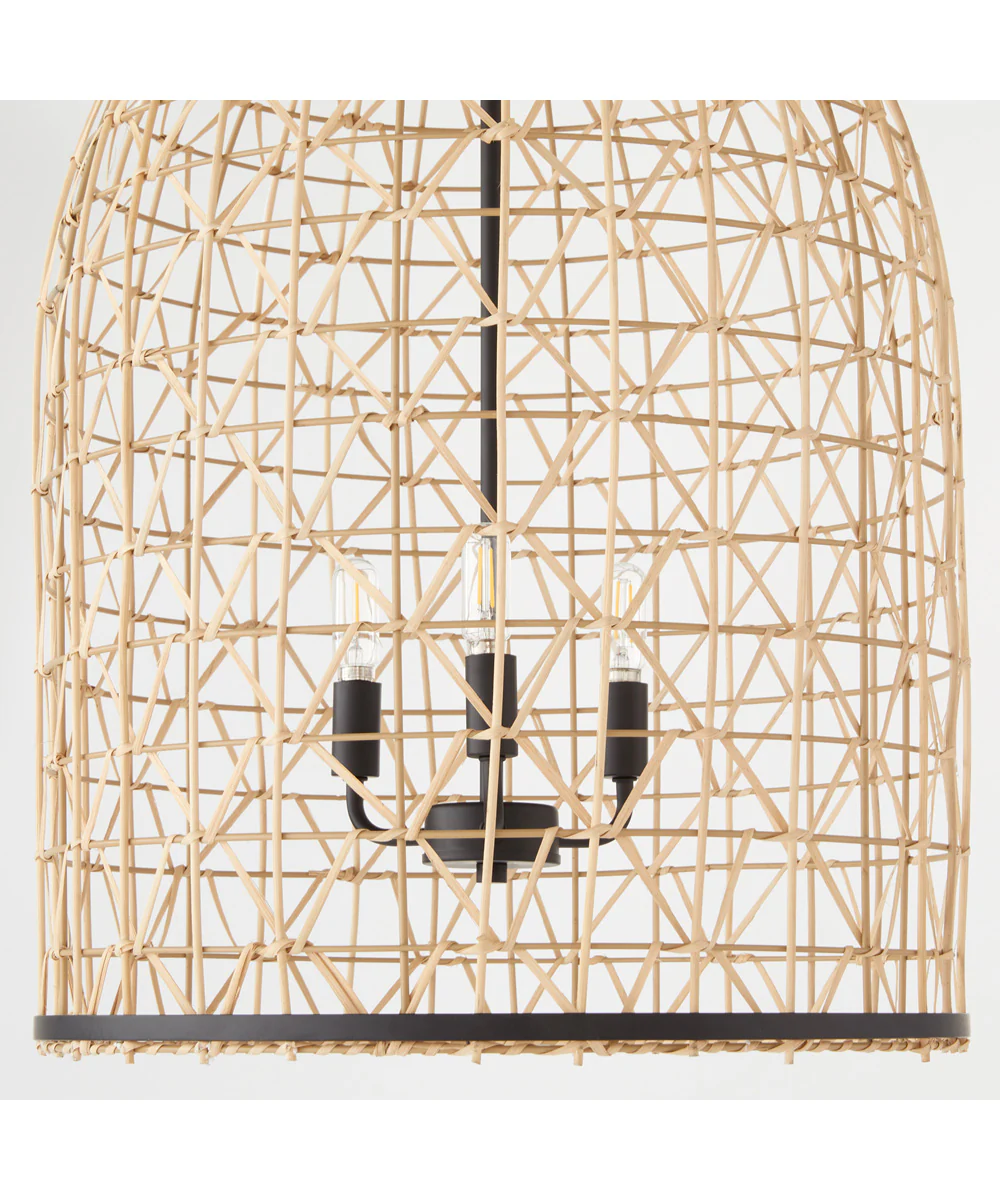 3-light Pendant Matte Black - Image 3