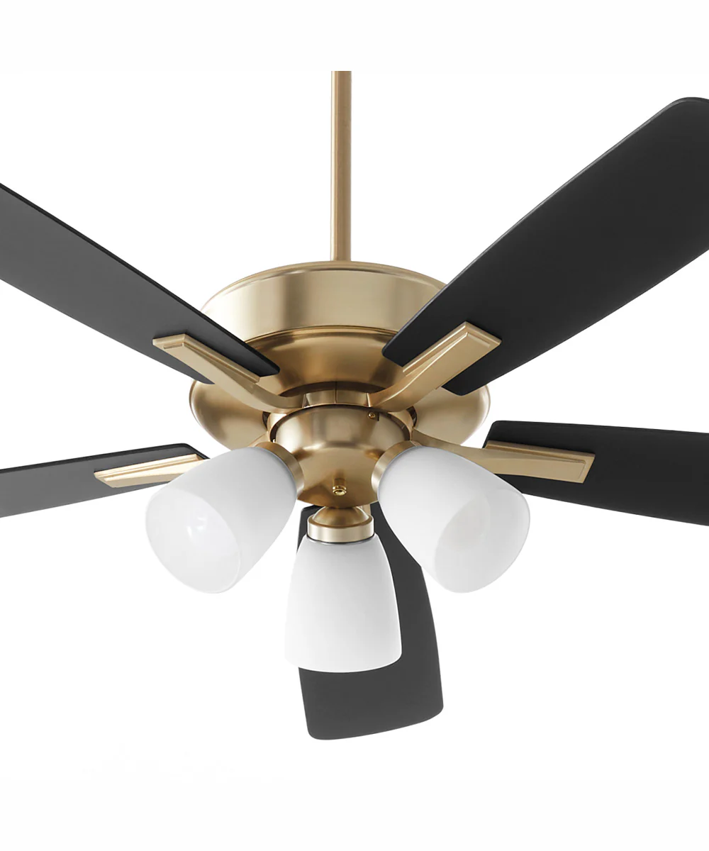 52" Ovation 3-light Ceiling Fan Aged Brass - Image 3