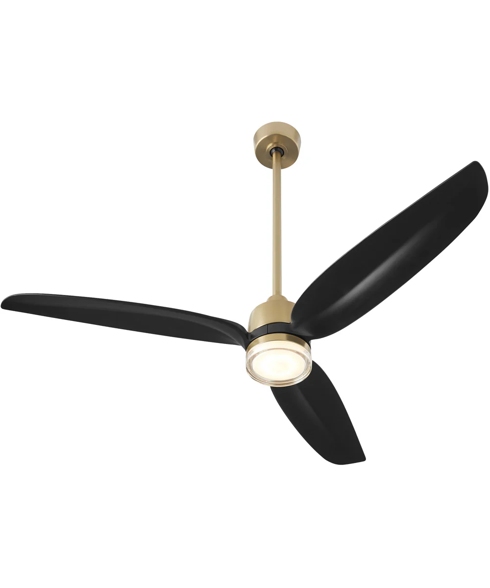 58" Exodus Patio Ceiling Fan Aged Brass w/ MB downrod - Image 3