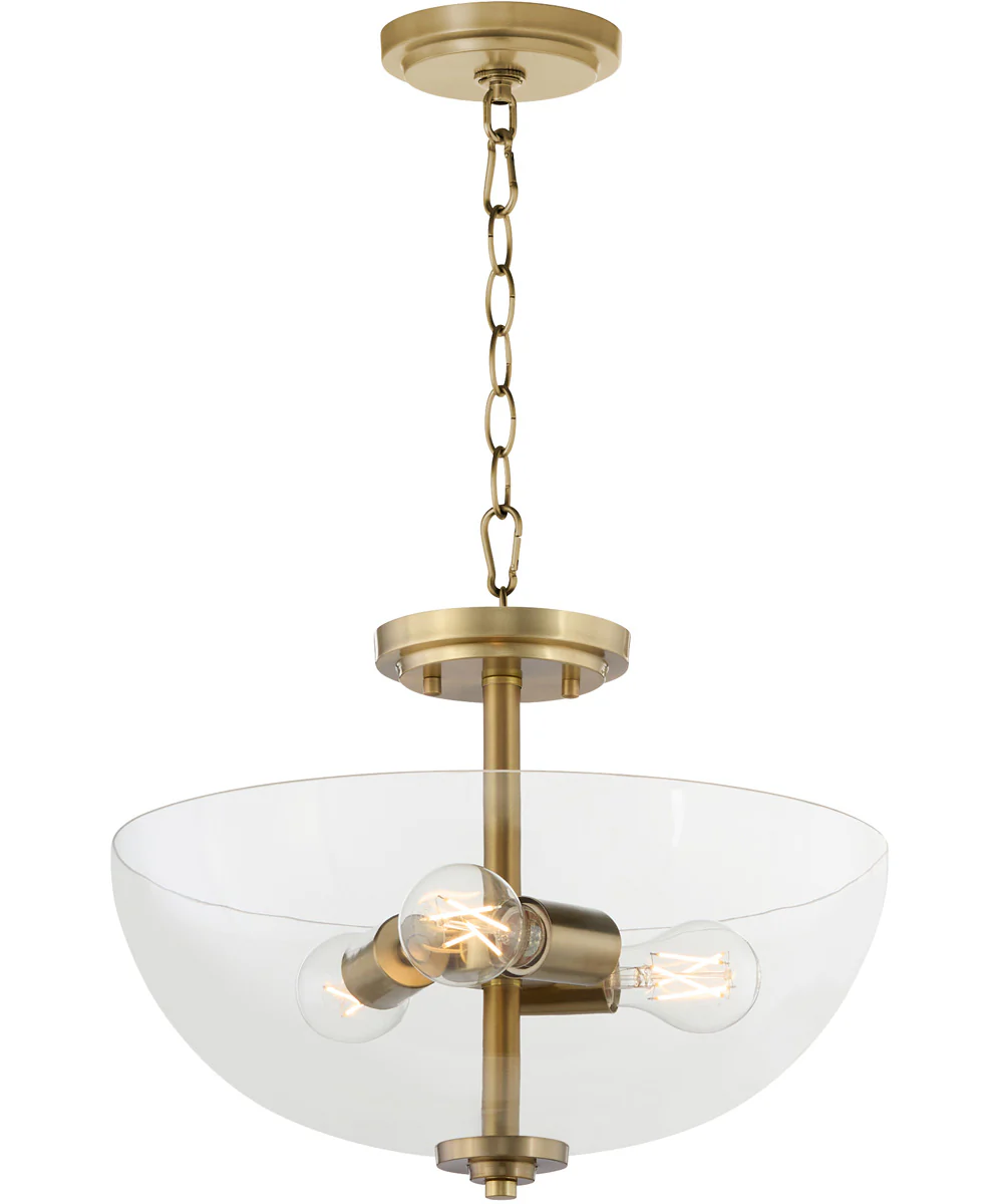 Adams 3-light Dual Mount Light Fixture Aged Brass - Image 2