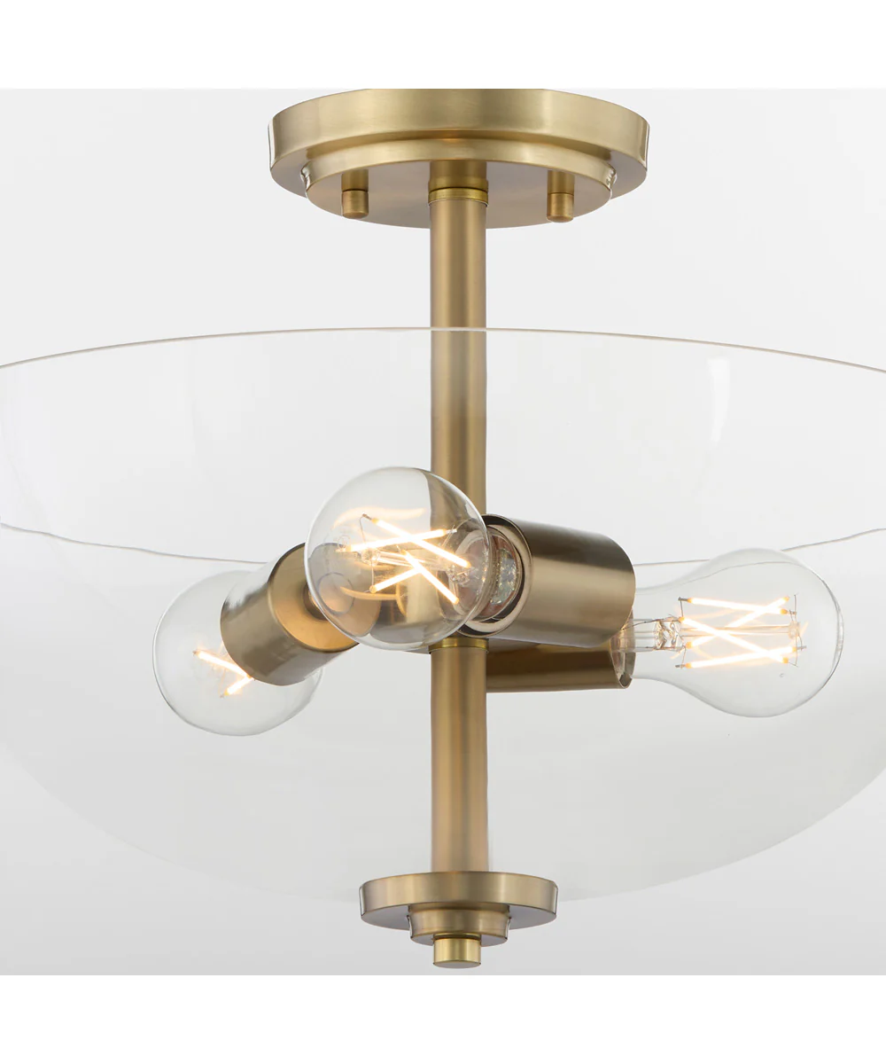 Adams 3-light Dual Mount Light Fixture Aged Brass - Image 3