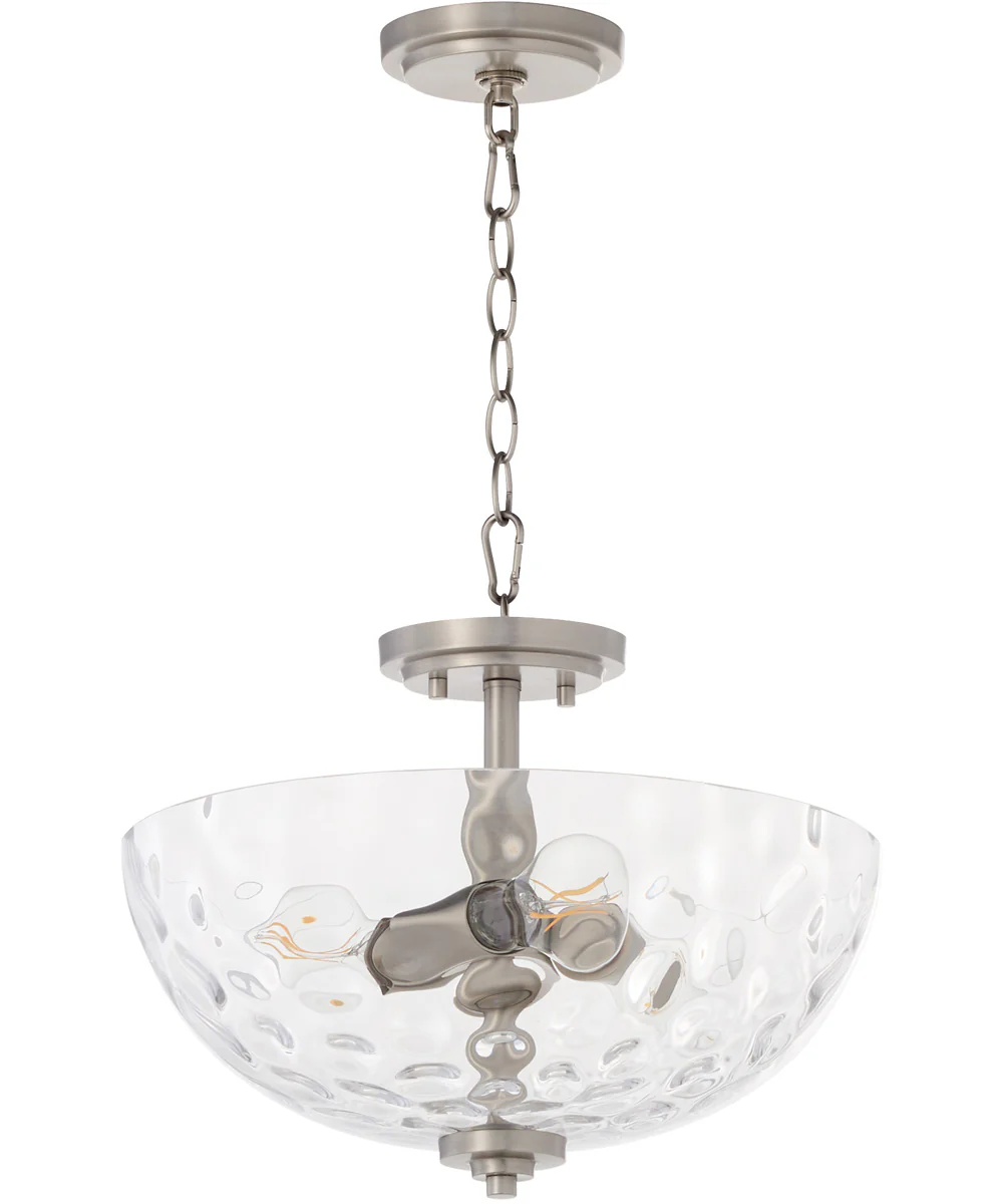 Adams 3-light Dual Mount Light Fixture Satin Nickel