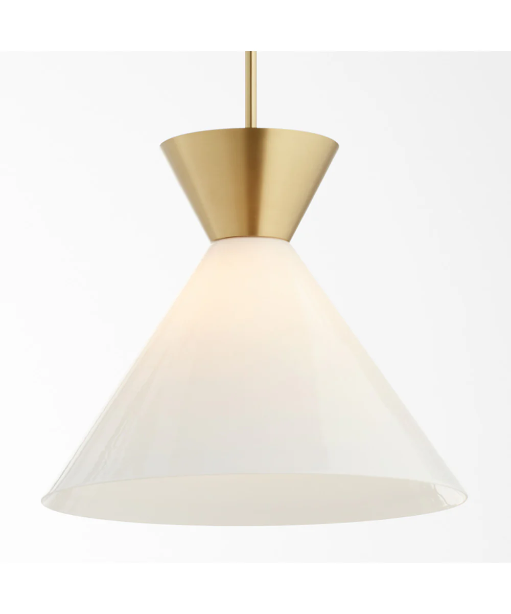 Beldar 1-light Pendant Aged Brass w/ Gloss Opal - Image 3