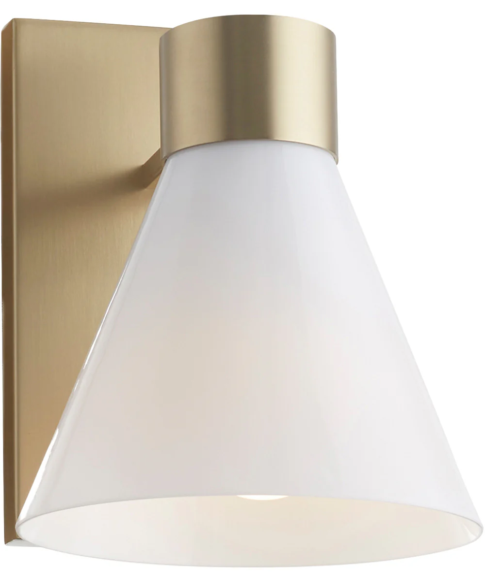 Beldar 1-light Wall Mount Light Fixture Aged Brass w/ Gloss Opal - Image 6