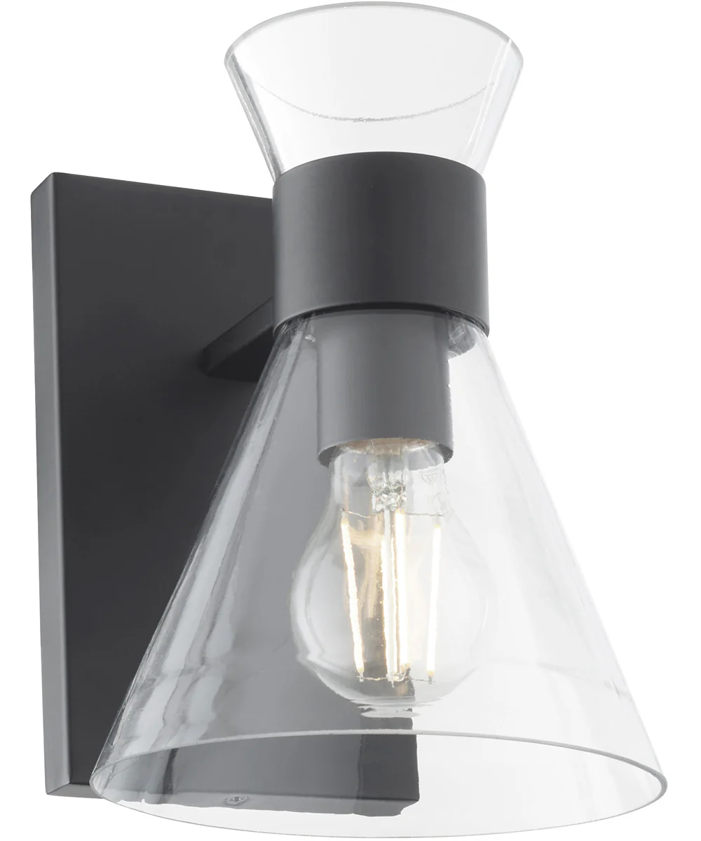 Beldar 1-light Wall Mount Light Fixture Matte Black w/ Clear Glass - Image 2