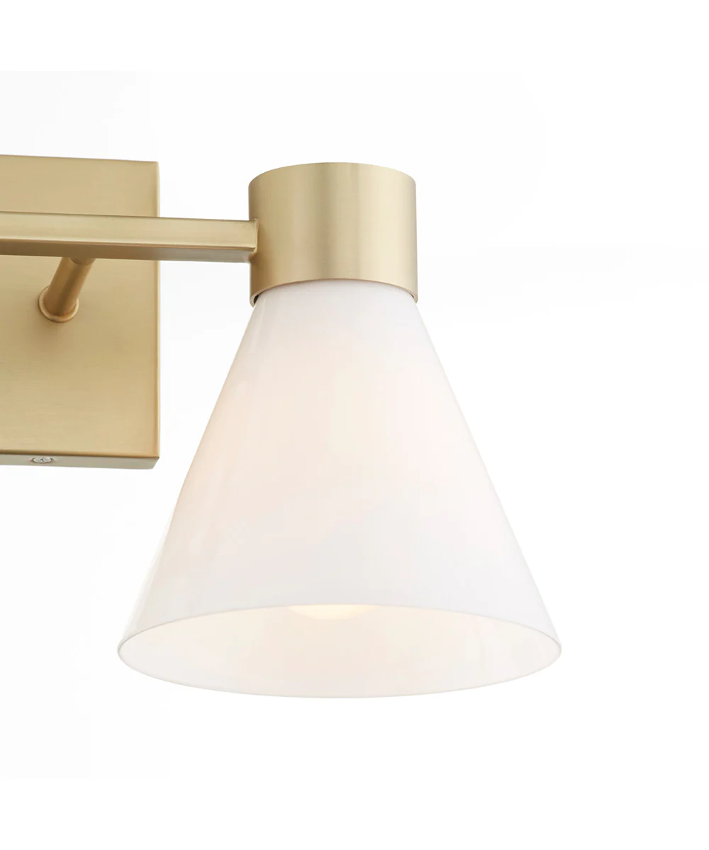 Beldar 2-light Bath Vanity Light Aged Brass w/ Gloss Opal - Image 7