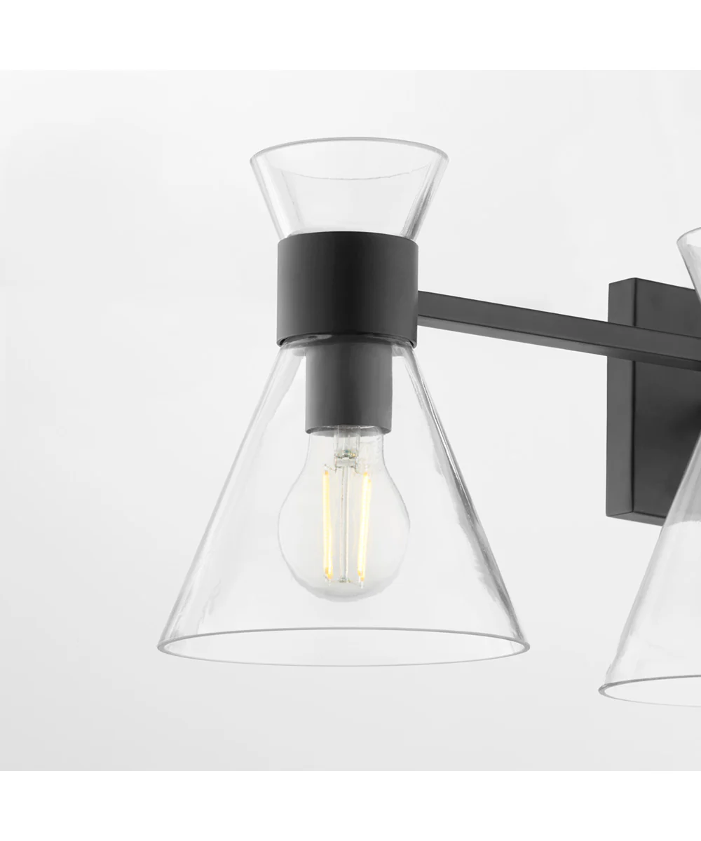 Beldar 4-light Bath Vanity Light Matte Black w/ Clear Glass - Image 4