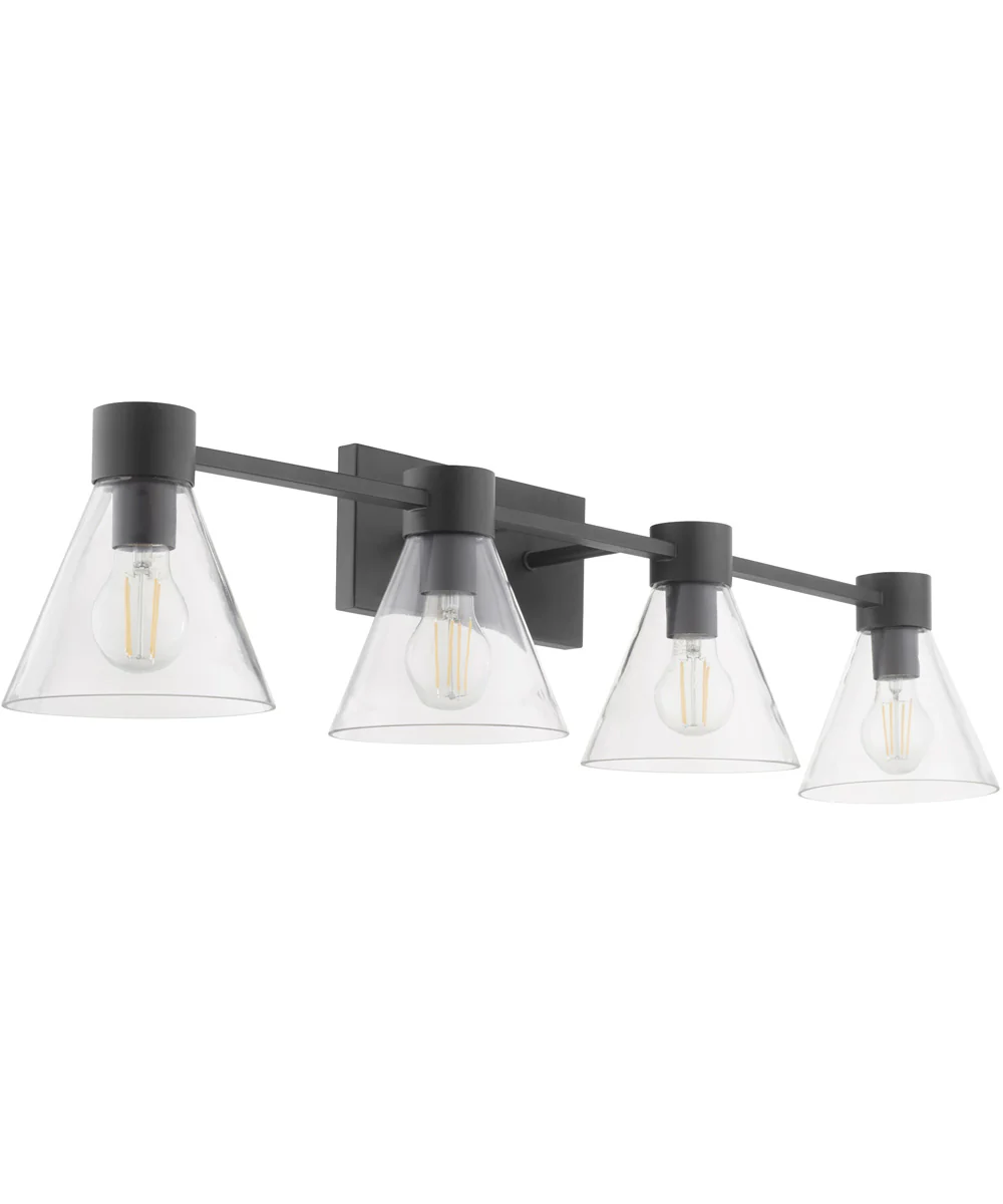 Beldar 4-light Bath Vanity Light Matte Black w/ Clear Glass - Image 5