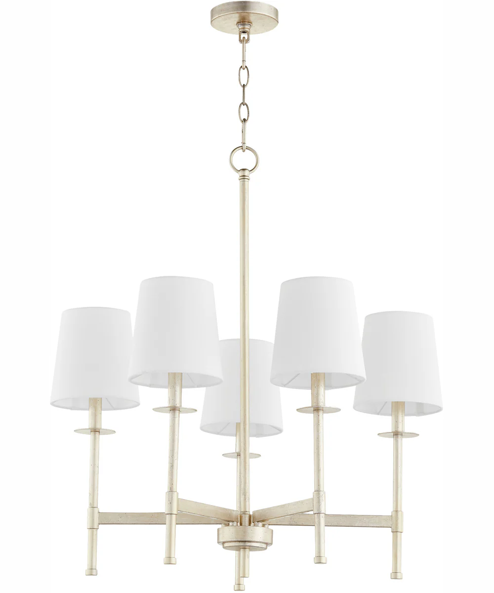 Belshaw 5-light Chandelier Aged Silver Leaf