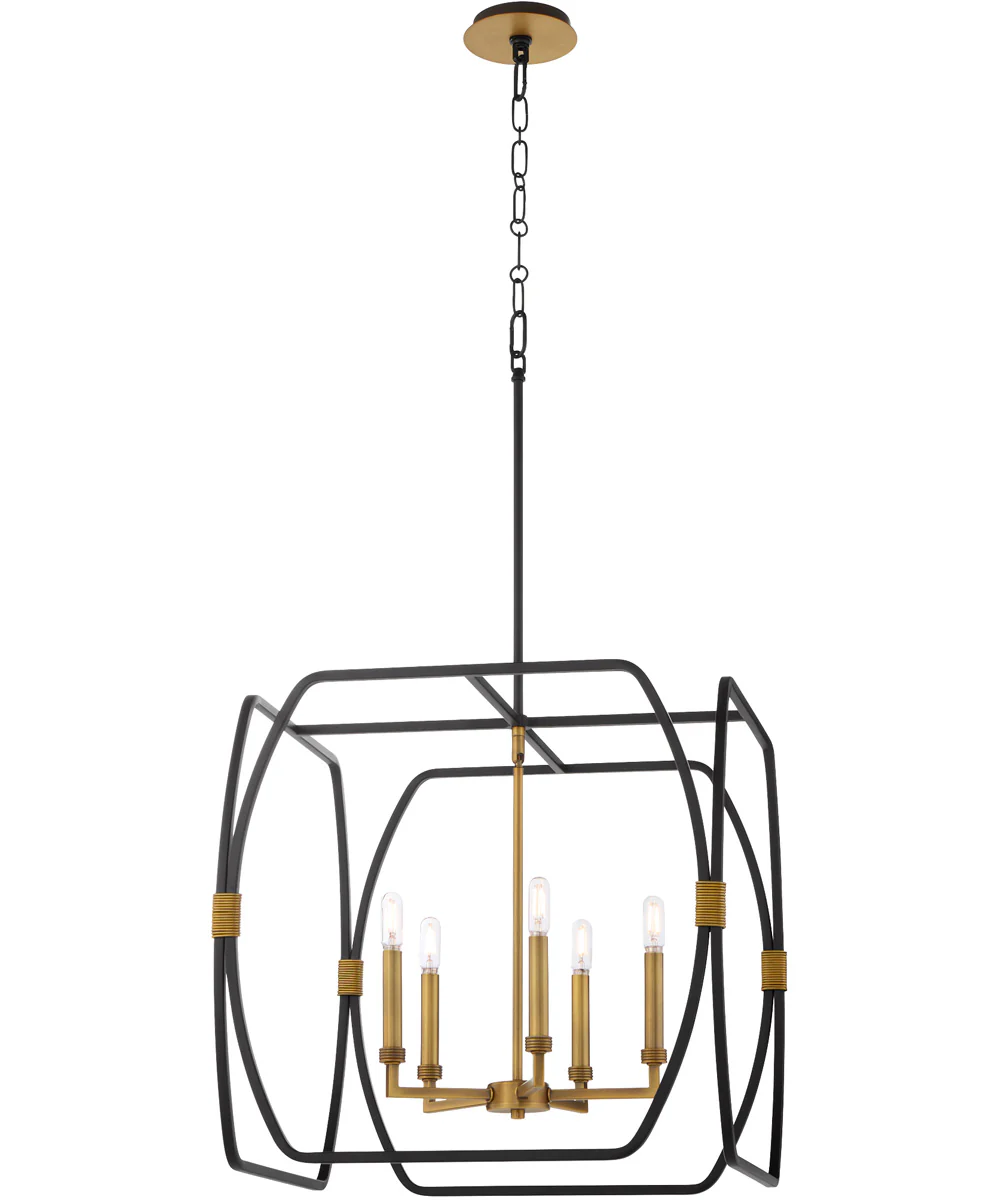 Bishop 5-light Pendant Matte Black|Brushed Brass - Image 2