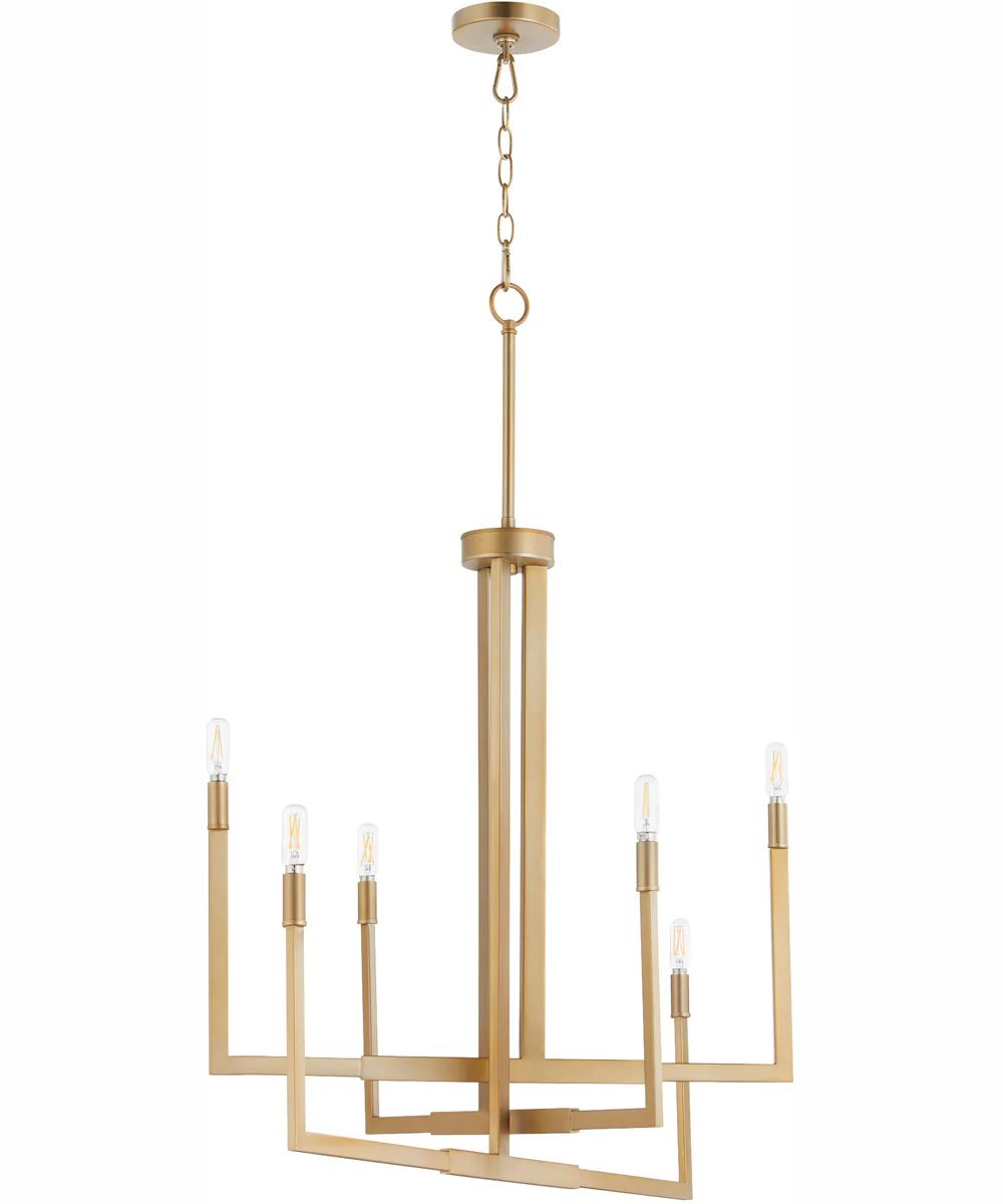 BOLERO 6-light Chandelier Aged Brass