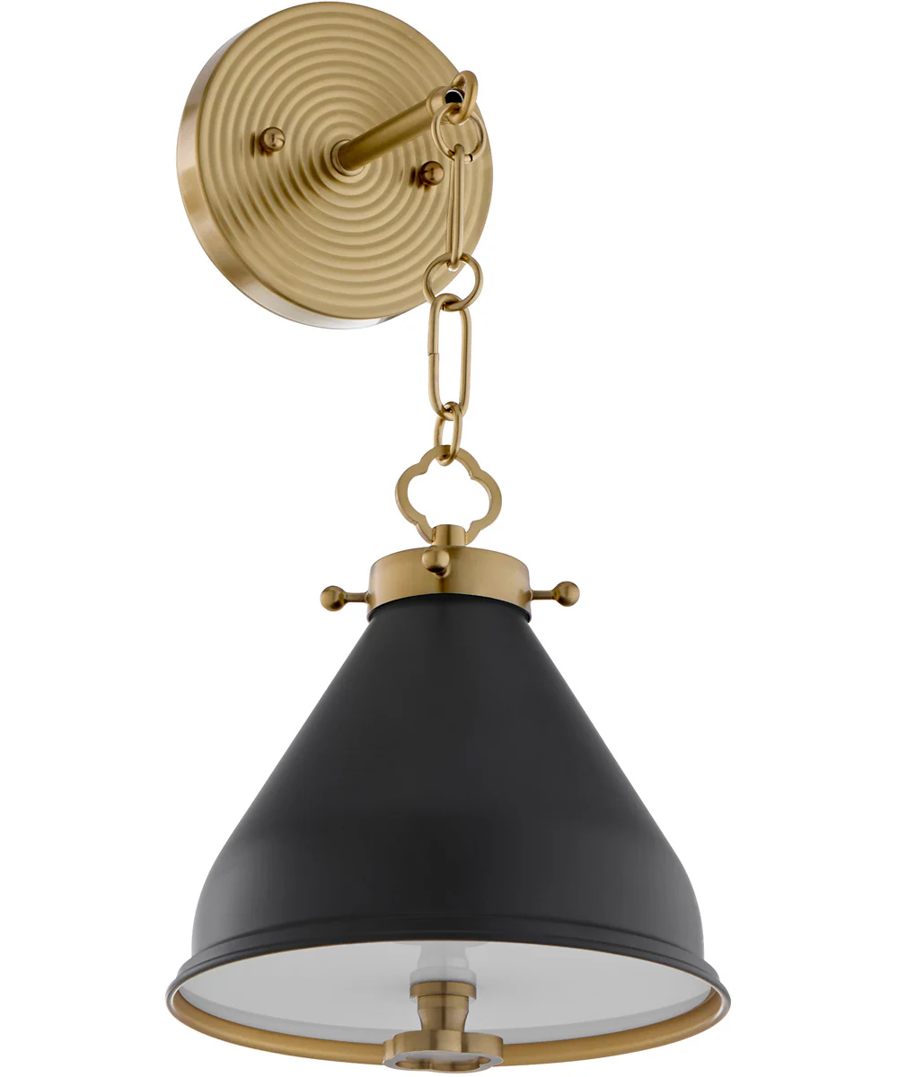 Bonnel 1-light Wall Mount Light Fixture Matte Black|Aged Brass