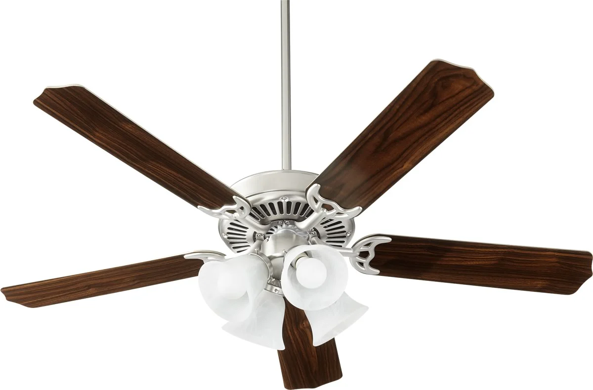 52" Capri IX 4-light Energy Star LED Ceiling Fan Satin Nickel w/ Faux Alabaster - Image 2