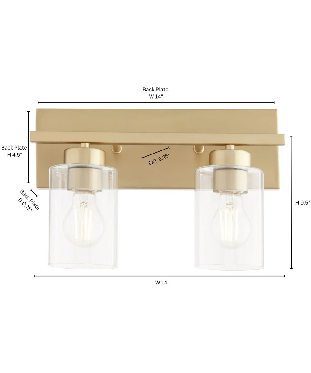 Carter 2-light Bath Vanity Light Aged Brass - Image 10