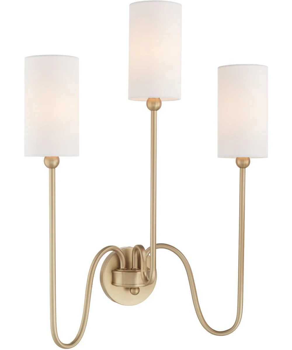 Tamara Day's Charlotte 3-light Wall Mount Light Fixture Aged Brass - Image 3