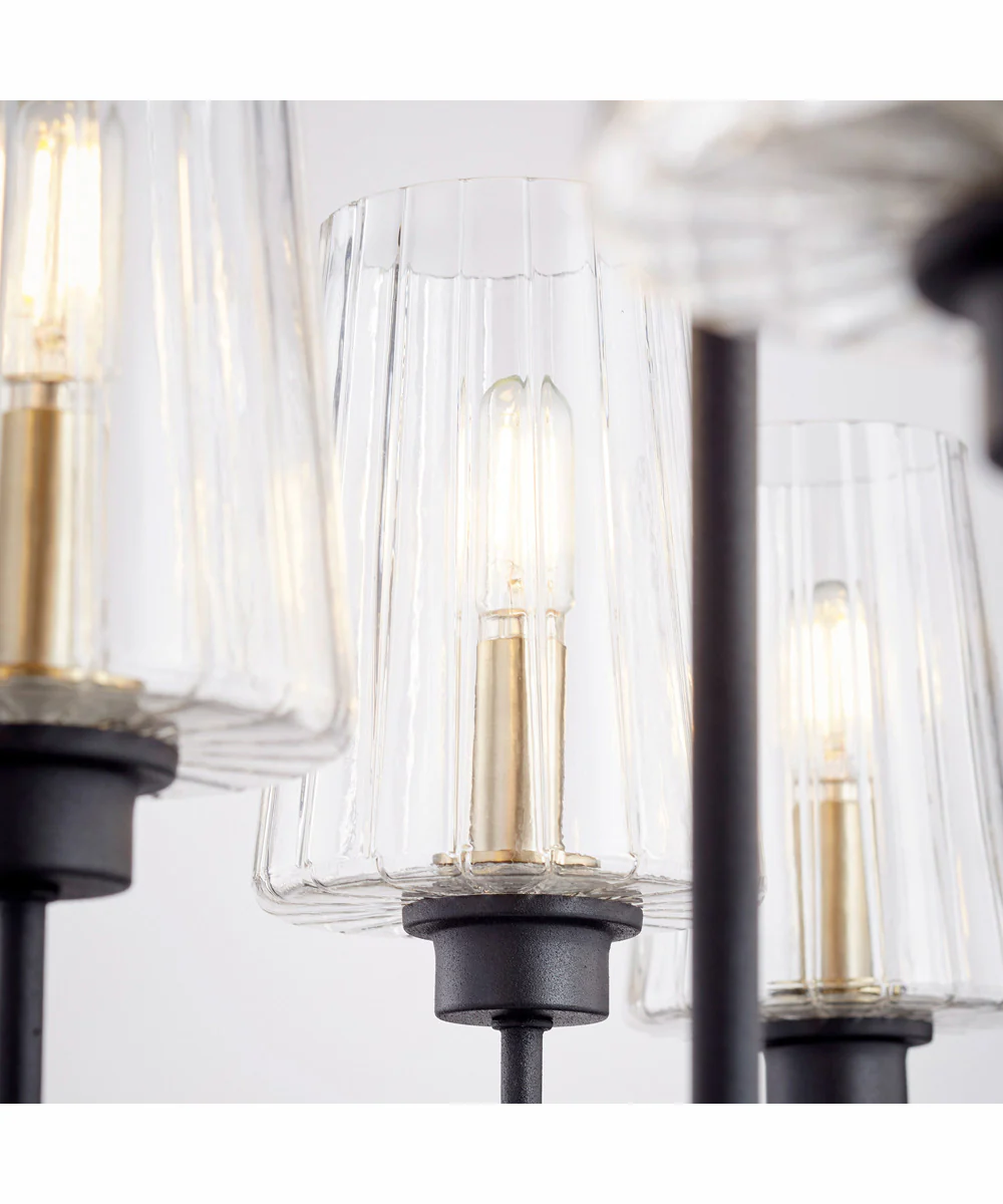 Dalia 8-light Chandelier Textured Black w/ Aged Brass - Image 2