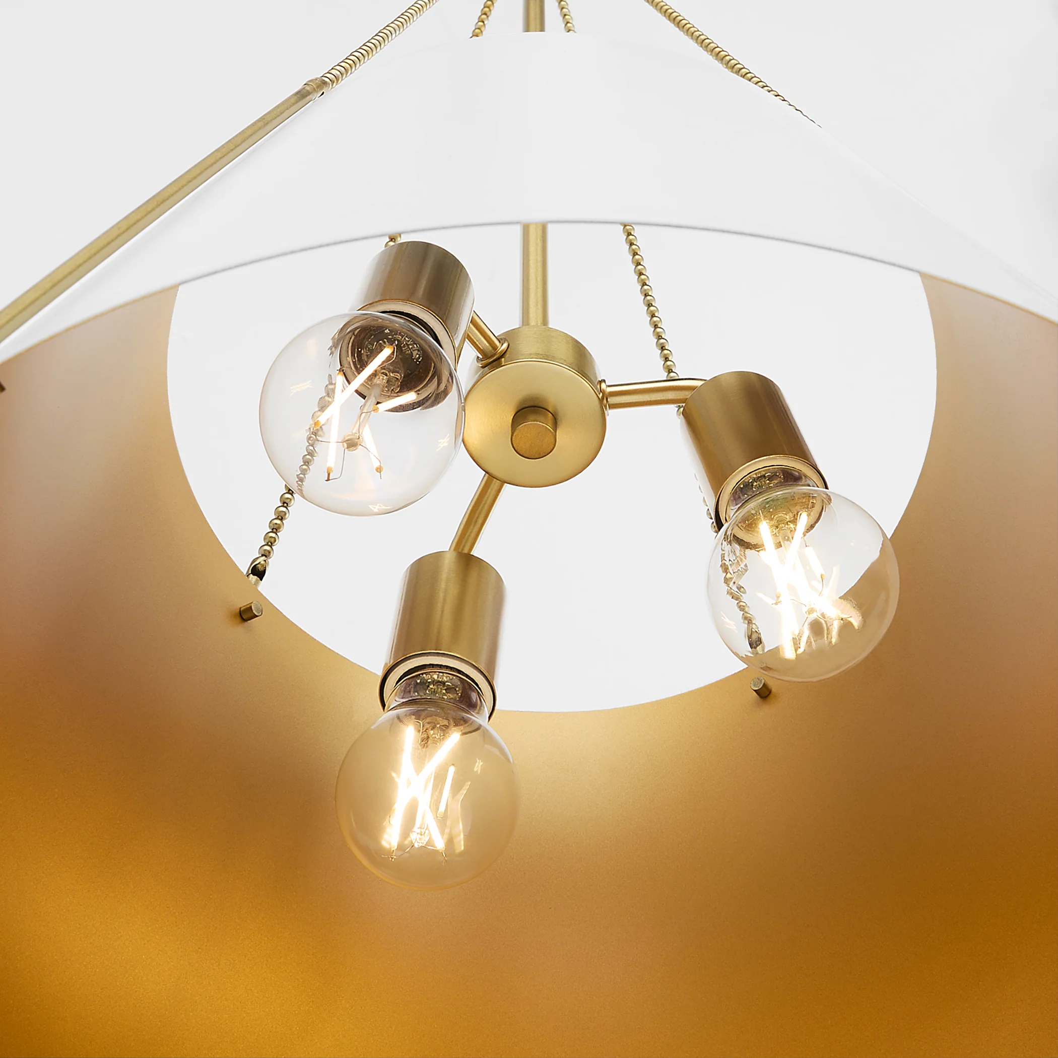 Denise 3-light Pendant Studio White w/ Aged Brass - Image 4