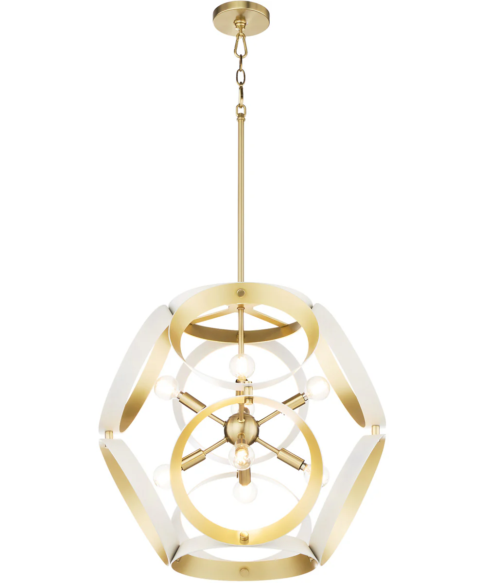 Domain 8-light Pendant Studio White|Aged Brass - Image 2