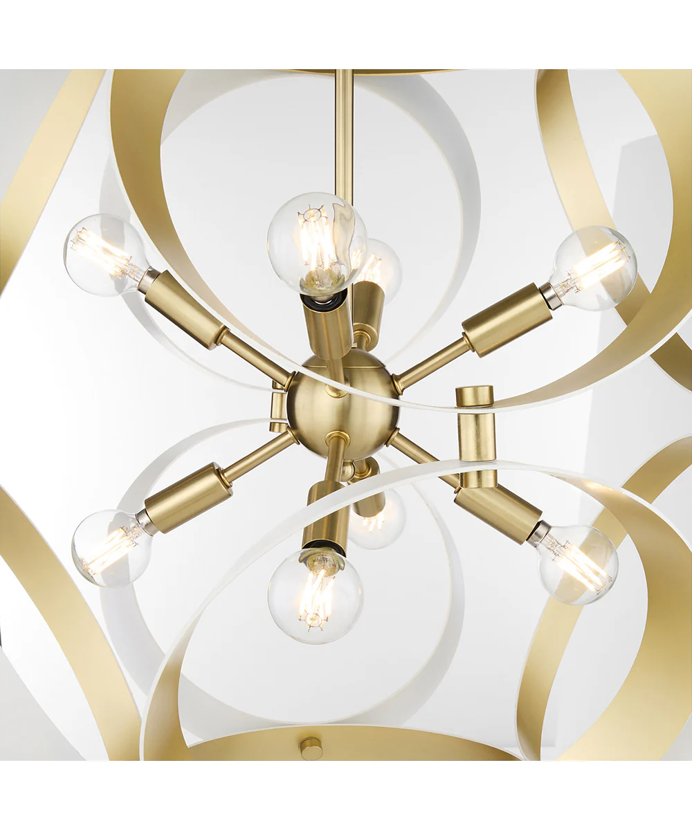 Domain 8-light Pendant Studio White|Aged Brass - Image 3