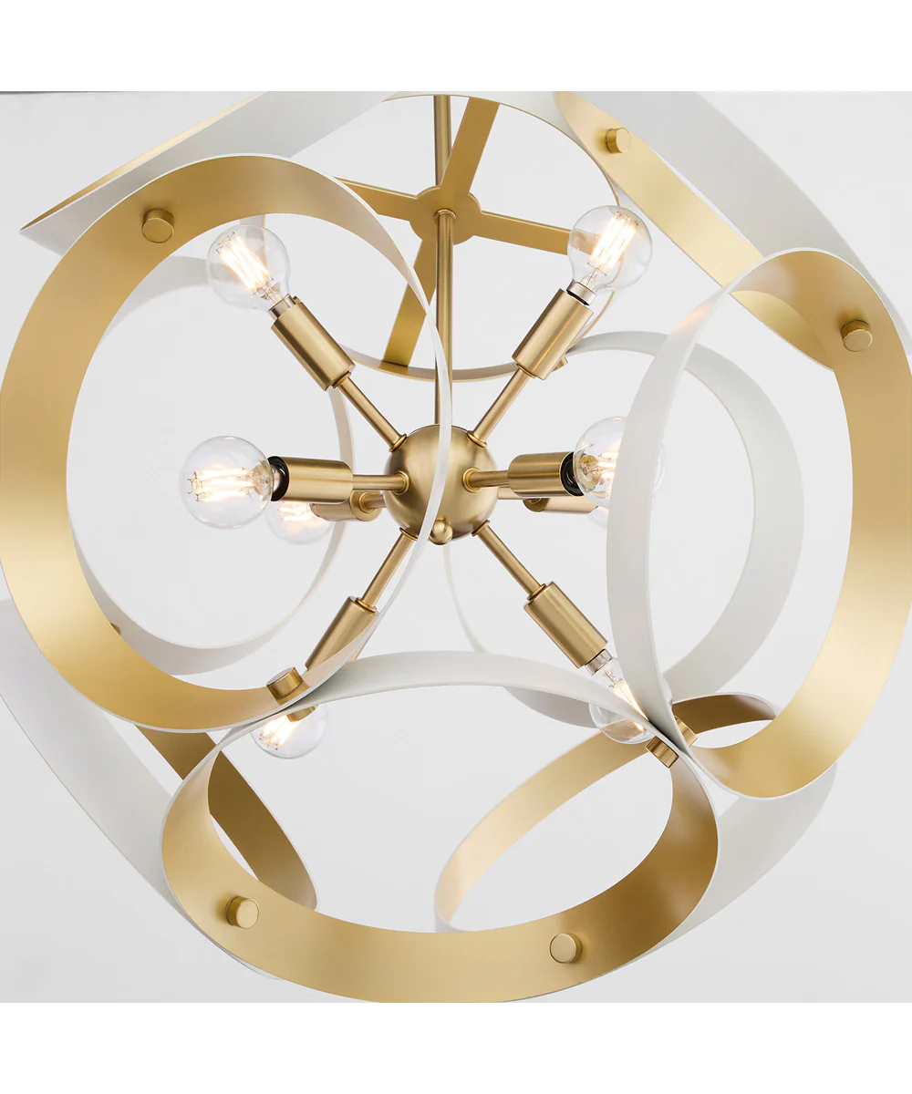 Domain 8-light Pendant Studio White|Aged Brass - Image 4