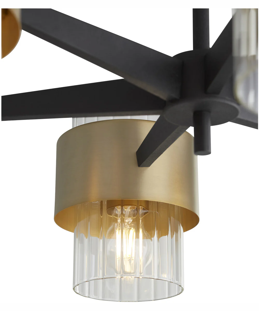Epsilon 6-light Chandelier Textured Black w/ Aged Brass - Image 2