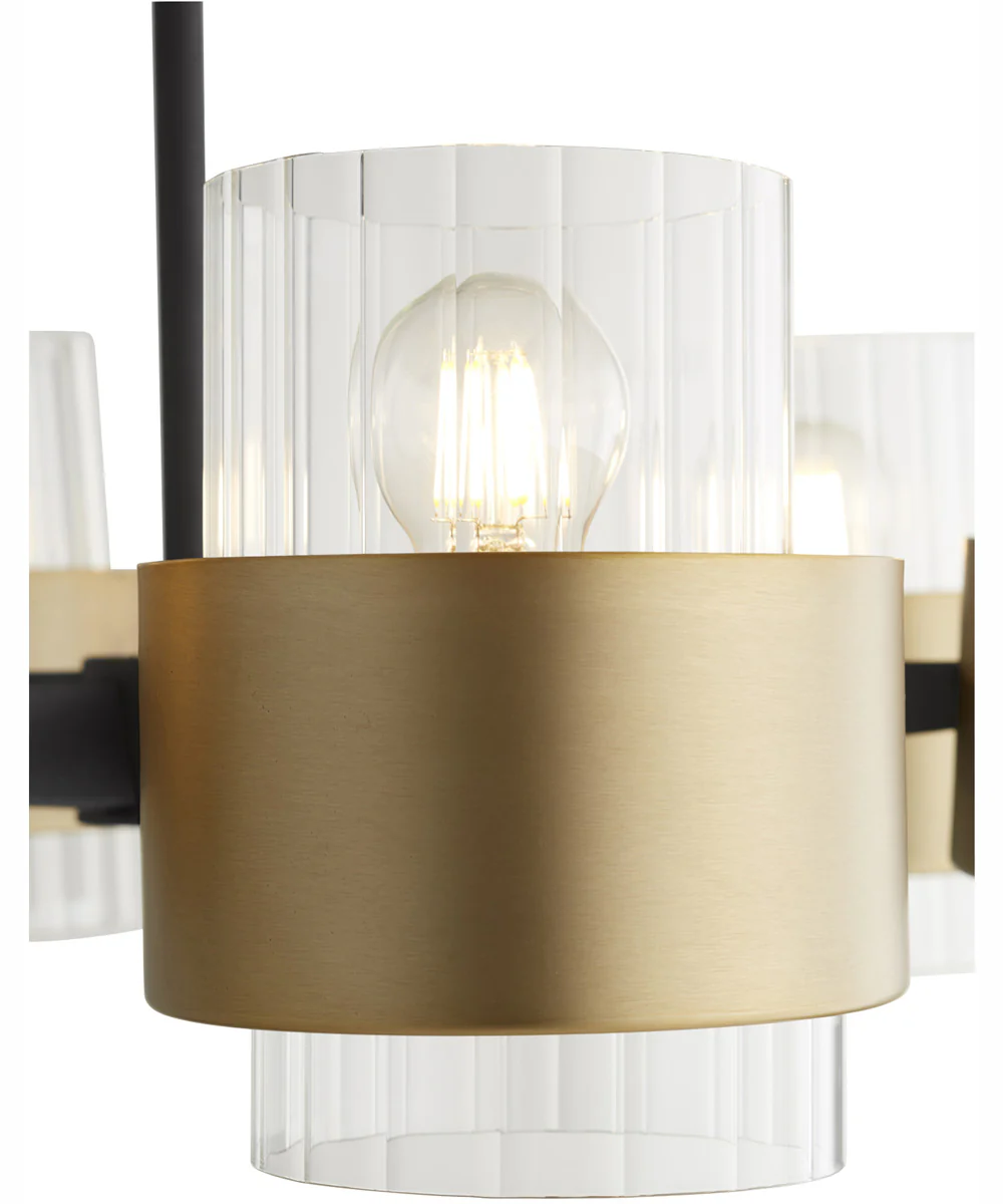 Epsilon 6-light Chandelier Textured Black w/ Aged Brass - Image 4