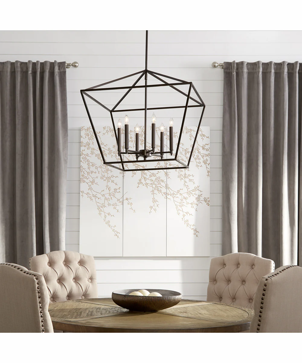 Gabriel 6-light Entry Foyer Hall Chandelier Oiled Bronze - Image 3