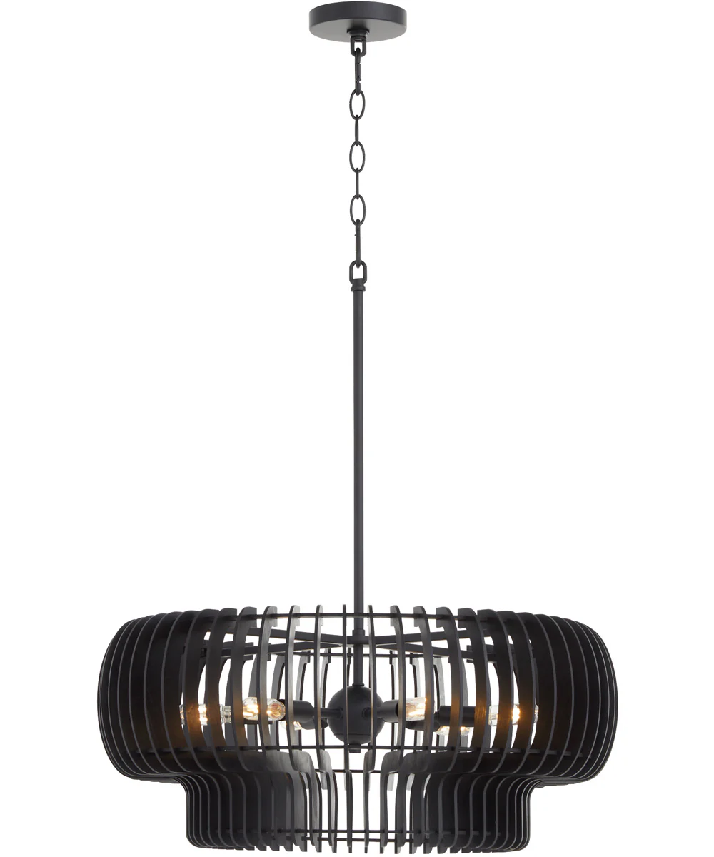 Harrelson 6-light Pendant Matte Black - Image 2